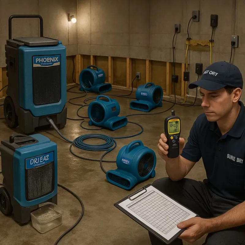 Structural Drying and Dehumidification process in Bingham County, ID